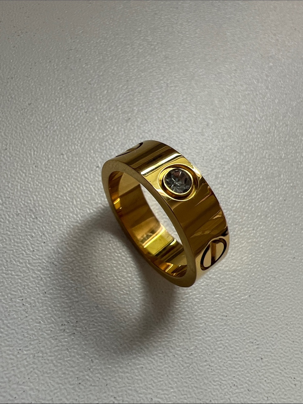 Love Design Ring with Zirconia Stainless Steel 18K Gold Plated | Elegant Jewelry - Picture 6 of 6